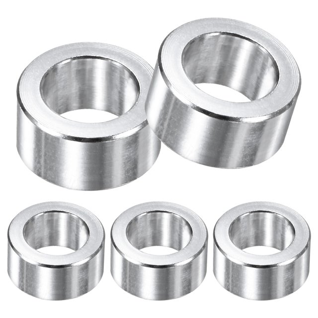 Uxcell 5-Pack Espaciadores de Aluminio M10 10.2mm/ ID x 16mm/ OD x 8mm/ L Espaciador Metálico Redondo para Tornillos