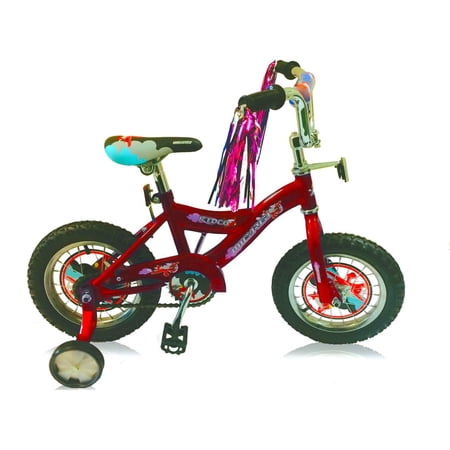 WonderWheels 12  BMX S-Type Frame Bicycle Coaster Brake One Piece Crank Chrome Rims Black Air Tire Kid s Bike - Red