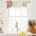 thumbnail image 4 of Tie Up Valances for Windows, Green Leaves Adjustable Valance Curtains Window Treatment for Living Room, Flowers Red Check Country Retro Pastoral Rod Pocket Kitchen Curtains & Drapes 42x18 Inch, 4 of 9