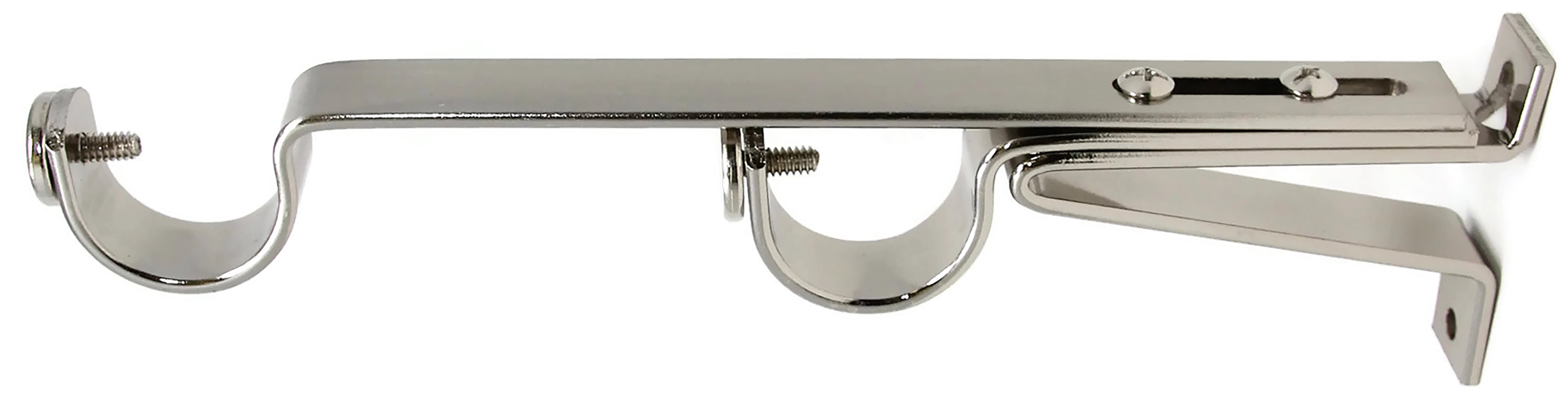 Curtain Drapery Wall Install Double Pole Rod Bracket White 24mm Dia 6pcs