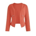 thumbnail image 4 of Ladies Elegant Casual Solid Color Zipper Pockets Suit Thin Jacket, 4 of 5