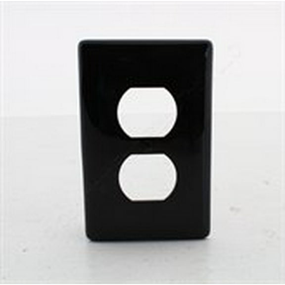 Hubbell NPJ8BK Black Nylon Duplex Receptacle Mid-Size Wallplate Outlet Cover