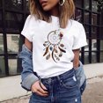 thumbnail image 1 of Pntutb, camiseta de cuello redondo con atrapasueños de flores para mujer, blusa Harajuku, ropa de calle de verano, tops Pntutb Pntutb-2862, 1 of 9