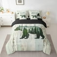 thumbnail image 3 of Manfei Framhouse Bear Animal 7 Pieces Bedding Comforter Set, Rustic Lodge Cabin Full Bedding Set, Hunting Wildlife Reversible Fitted Sheet Flat Sheet, Lightweight Room Decor, 3 of 8