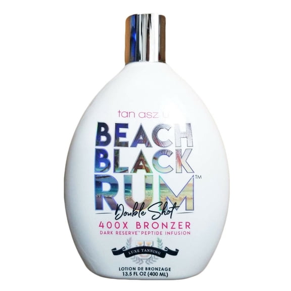 Tan Asz U BEACH BLACK RUM Double Shot 400X Bronzer Tanning Bed Lotion 13.5 oz