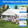 thumbnail image 3 of Dextrus 20x20 ft Outdoor Heavy Duty Party Tent, Upgraded Galvanized Canopy with Large White Roof, Removable PVC Sidewalls & 2 Storage Bags, Wedding & Event Shelter, 3 of 10
