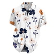 thumbnail image 4 of Mlqidk Men's Casual Button Down Shirts Short Sleeve Casual Hawaiian Shirt Tropical Floral Beach Vacation Shirts Wrinkle Free Big and Tall Tshirts Dark Blue 5XL, 4 of 5