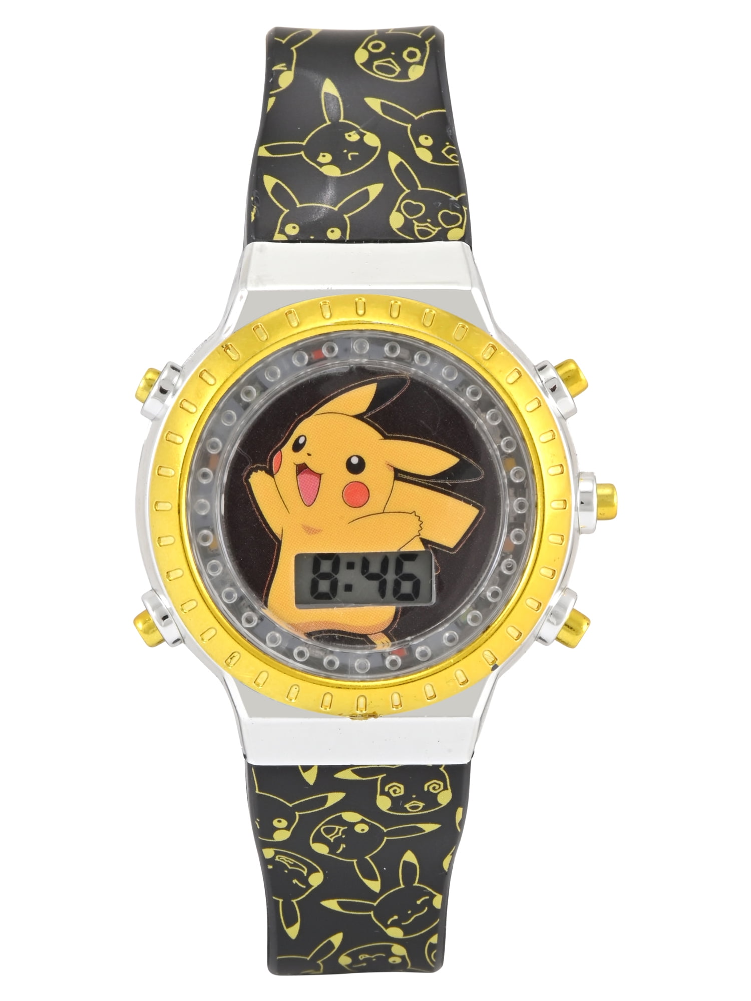 Pokémon Pikachu Unisex Child Yellow and Black LCD Flashing Bezel