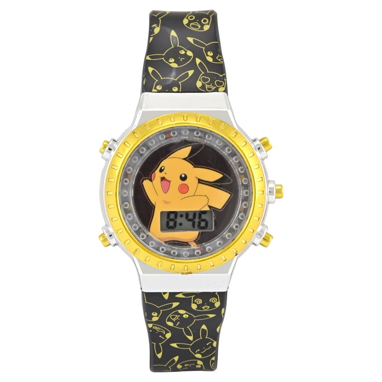 Pokémon Pikachu LCD Flashing Bezel Watch Yellow Black photo 2