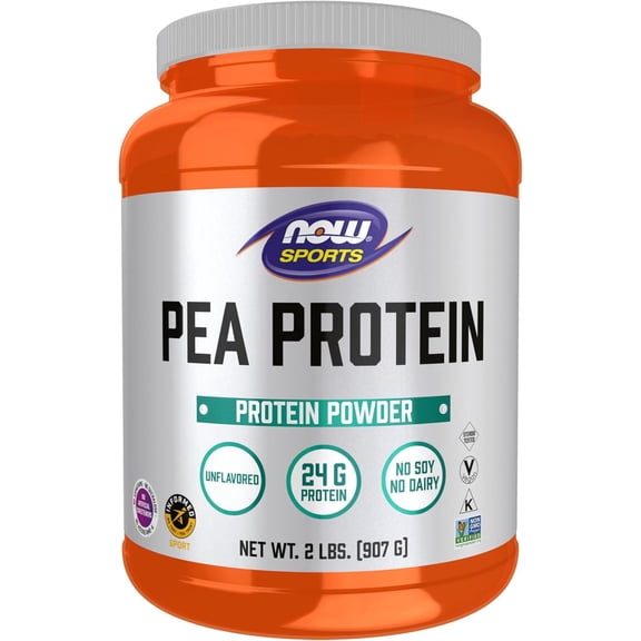 NOW Sports Nutrition, Pea Protein 24 g, Fast Absorbing, Unflavored Powder, 2-Pound