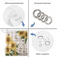 thumbnail image 5 of Sunflowers Bathroom Shower Curtains with 12 Hooks Polyester Waterproof Shower Curtain for Stalls and Bathtubs Farmhouse Botanical Flowers Bees Wooden Decorative Bathroom Privacy Curtain 36x72 Inches, 5 of 9