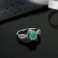 thumbnail image 4 of Gem Stone King 2.58 Ct Oval Green Malachite 925 Sterling Silver Ring (Size 5), 4 of 4