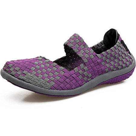 Womens Curly Type Ballet Flats Slip On Comfort Loafers Omagie Woven Shoes