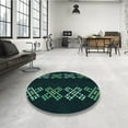 thumbnail image 4 of Ahgly Company Machine Washable Indoor Round Transitional Night Black Area Rugs, 5' Round, 4 of 7