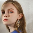 thumbnail image 3 of Bollywood Jhumka Jhumki Earring for Women Long Tassel Earring Traditional Bohemian Earring Dangle Drop Cubic Zirconia Oxidized Dangling Boho Beads Bell Vintage Ethnic Gypsy Indian Jewelry Gift, 3 of 12
