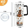 thumbnail image 4 of Halloween Tumbler with Handle 40 oz Gnomes Bats Pumpkin Ghost Coffee Travel Mug Stainless Steel Goth Spider Web Insulated Cups Cute Halloween Decor Gifts, 4 of 6