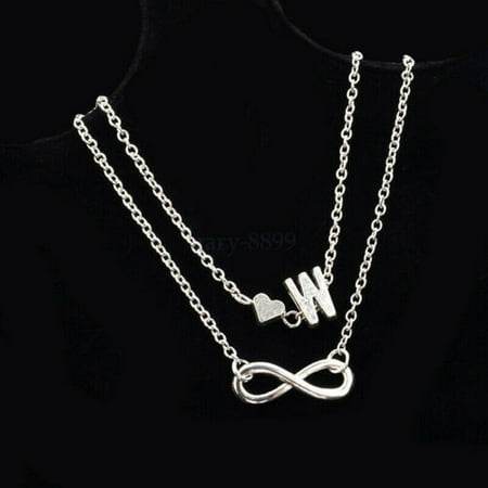 

Letter Heart Infinity 8 Anklet Bracelet Silver Ankle Foot Chain Beach Jewelry