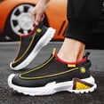 thumbnail image 3 of New+Men'S Low-Top Breathable Mesh Sneakers Lace-Up Design for All-Season Comfor with Vibrant Red & Yellow Accents - Stylish Black & White Casual Shoes, , Casual Footwear | Modern Sneakers | Durable R, 3 of 9