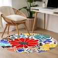 thumbnail image 4 of Round Rugs 3Ft, Spring Floral Round Area Rug Washable Indoor Throw Carpet, Watercolor Botanical Flowers Summer Small Non Slip Circle Rug for Bedroom Living Room Home Decor Aesthetic, 4 of 8