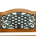 thumbnail image 4 of 49.5" Wood Outdoor Bench with Iron Frame and Wave Pattern, Patio Garden Bench, Loveseat Porch Bench for Park, Yard, Lawn, Balcony, Backyard, 4 of 8