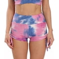 thumbnail image 2 of Vaslanda Women High Waist Workout Yoga Gym Tie Dye Cycling Shorts, 2 of 6