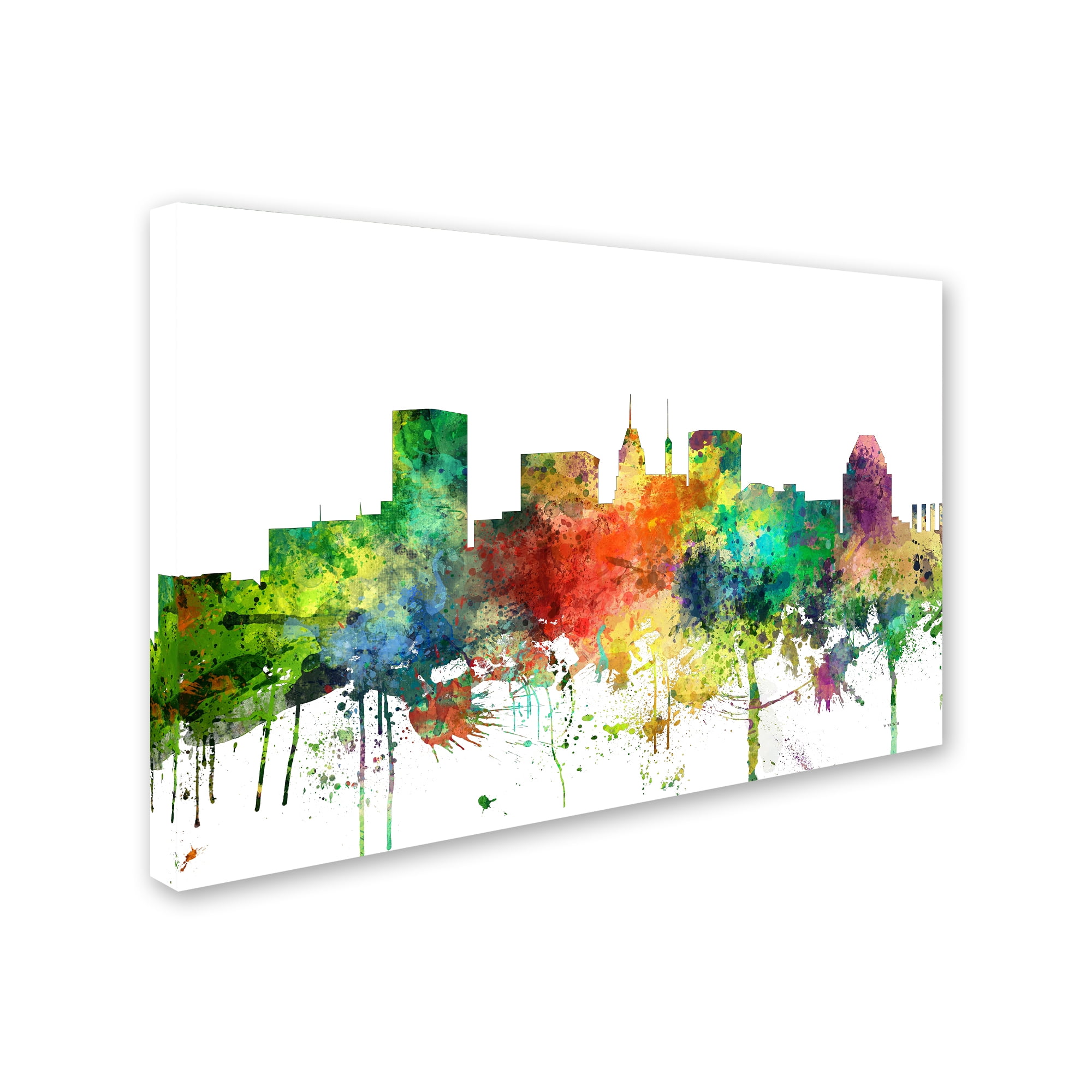 Trademark Fine Art 'Baltimore Maryland Skyline SP' Canvas Art by Marlene Watson