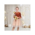 thumbnail image 4 of Sunny Fashion Girls Dress Rust Copper Velvet Polka Dot Plain Tulle Vintage Twirly Fall Holiday 7 Years, 4 of 7