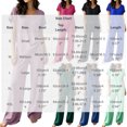 thumbnail image 3 of BRELIL Women's Two Piece Lounge Set V Neck Short Sleeve Tee Wide Leg Pants Casual Matching Outfits Solid Basic Tracksuit for Travel Fall Vacation, Green 2XL, 3 of 6