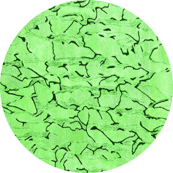 Ahgly Company Indoor Round Solid Green Modern Area Rugs, 3' Round