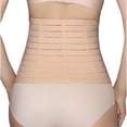 thumbnail image 3 of Ashirexll Breathable Adjustable Elastic Abdominal Binder Postnatal Belly Waist Slim Shaper Back Support Girdle Belt Pregnancy Recoery Shapewear Abdomen Corset Staylace for Women Khaki M, 3 of 4