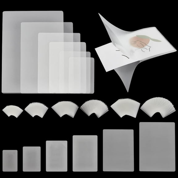 PH 120pcs Clear Laminating Pouches Laminator Pockets 6 Sizes Thermal Laminating Pouches Laminating Sheets for Letter Photo Card Notecard ID Badge Business Card for DIY