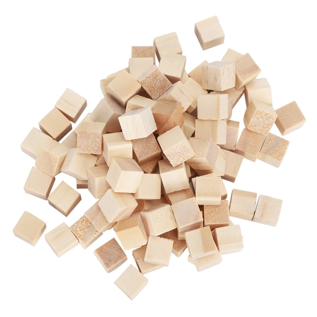 Bloques de Madera Juguetes Educativos de Cubos en, Cuadrado 100pcs/Paquete para manualidadas