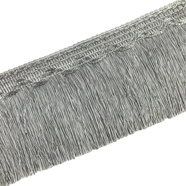 Naiovety Recorte de flecos de borla duradero y de moda para proyectos de bricolaje Recorte de flecos de borla para coser Tratamientos de ventanas gris cinco