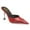 Red, variant on FSJ Women Pointed Toe Studded Backless Pumps Slip on Stiletto High Heel Mules Casual Dress Work Slides Shoes Size 8 Espresso