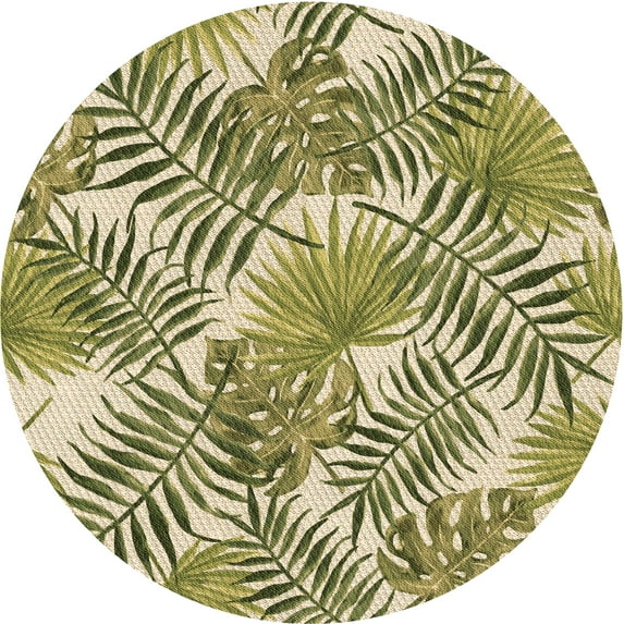 Ahgly Company Indoor Round Patterned Oak Brown Area Rugs, 6' Round