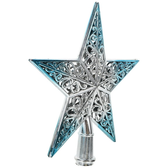 TAILTOSS 1Set Christmas Tree Top Star Silvery Blue Multi 7.86X7.86X1.18in Plastic Decorative Star Christmas Ornaments