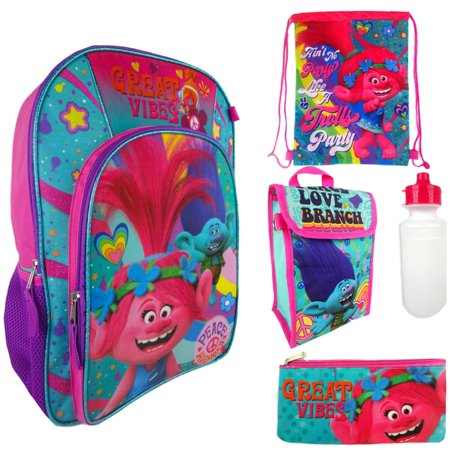 trolls backpack and lunchbox