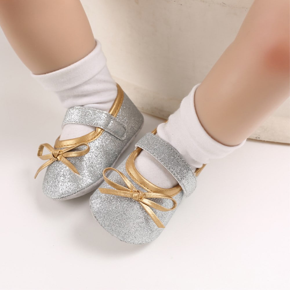 Puloru Baby Girls Sequins Bow-knot Pump Dress Shoes Moccasins Princess ...
