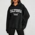 thumbnail image 2 of Womens Fall Winter Fashion Hoodies Los Angeles Letter Print Pullover Sweatshirts Long Sleeve Casual Tops with Pocket, 2 of 6