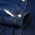 thumbnail image 3 of Veste en Denim à Manches Longues pour Femmes avec Col et Chaleur Épaissie, 3 of 8