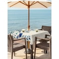 thumbnail image 3 of Outdoor Table Cloth with Umbrella Hole and Zipper, Blue Teal Eucalyptus Leaves Waterproof Square Tablecloth 54"x54", Watercolor Vintage Botanical Washable Table Cover for Outside Party Patio Picnic, 3 of 8