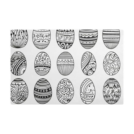 

Dish Drying Mat Microfiber Kitchen Dish Pad Counter Absorbent Drainer Rack 12 x18 Hand Drawn Easter Eggs