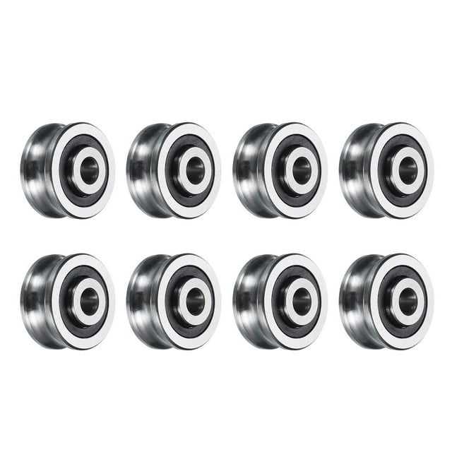 Uxcell 8 Roulements de Rail de Rainure SG20 U 6x24x11mm Roue à Rouleau de Rainure en U (GCr15) Roulements en Acier Chromé