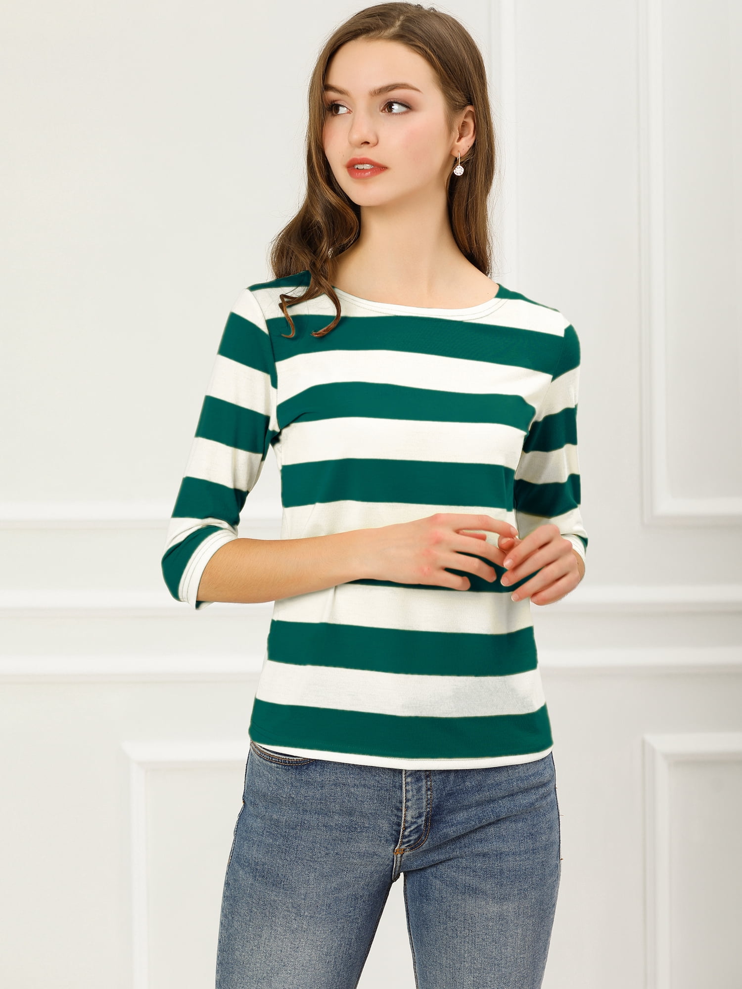 DARING DIVA Women's Halloween Costume Boat Neck Top T-Shirts 3X-Large Green White