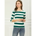 thumbnail image 3 of Dde San Patricio Camisecon mangas de codo pamujer Camisebásiinformal con cuello de barco y corte ajustado Verde blanco XL, 3 of 6