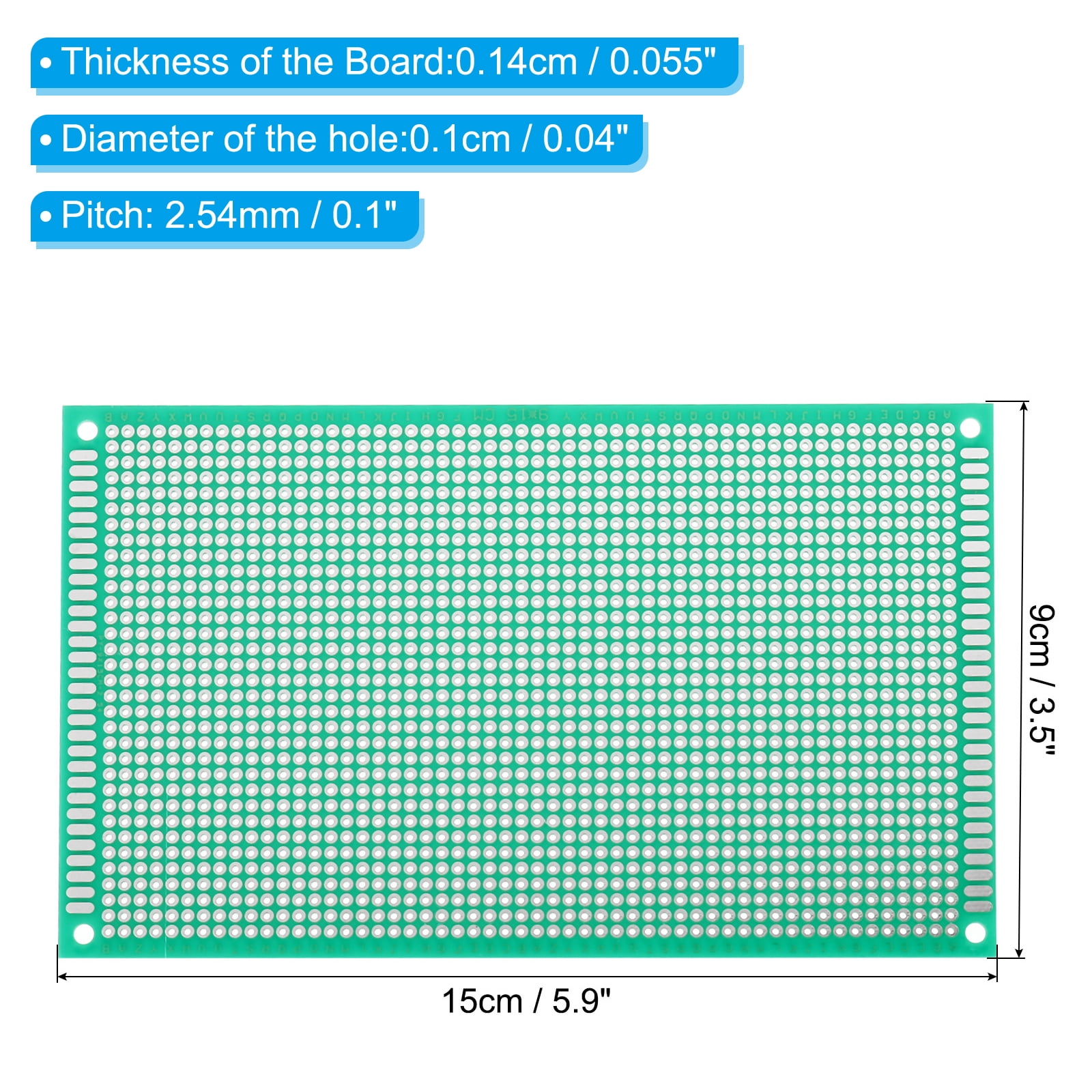 6" x 3.5" PCB Board Circuit, 12 Pcs Single Sided Prototype Solder Boards for Soldering and Electronic Project Circuit Boards Solderable Breadboard, Green