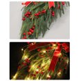 thumbnail image 3 of Couronne de Noël aux Baies Rouges avec Nœud - Guirlande Artificielle de 24 Pouces en Forme de Larme pour Porte d'Entrée, Mur et Décoration Intérieure pour les Fêtes, 3 of 8