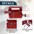 thumbnail image 4 of Funda Universal para llave de vehículo de coche de piel de vaca con cremallera multifuncional duradera | Funda para llave de coche, soporte para dinero de bolsillo para llave remota automática, color rojo, 1 Uds. Unique Bargains accesorios de alarma para vehiculos, 4 of 7