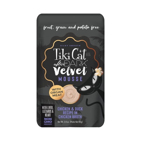 Tiki Cat After Dark Velvet Mousse Chicken & Duck Wet Food for Cats 2.8 oz. Case of 12