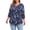 Z-White-Navy-Floral, variant on WellSize 3/4 Sleeve Womens Plus Size Tops V Neck Trendy Tunic Blouses Curved Hem Casual Shirts